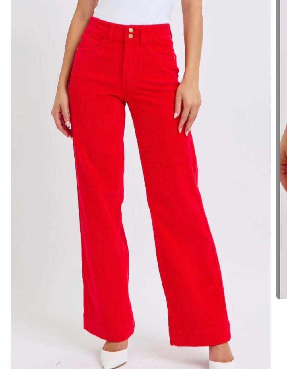 Judy Blue Red Corduroy Wide Leg Pants Size 9/29